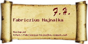 Fabriczius Hajnalka névjegykártya