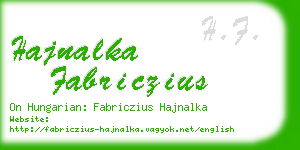 hajnalka fabriczius business card